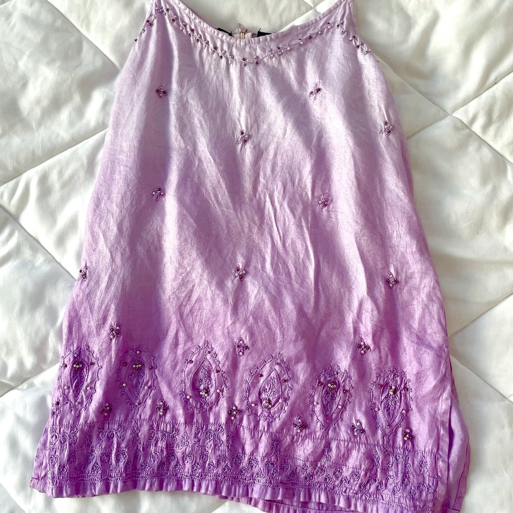 BEADED PURPLE TANK TOP